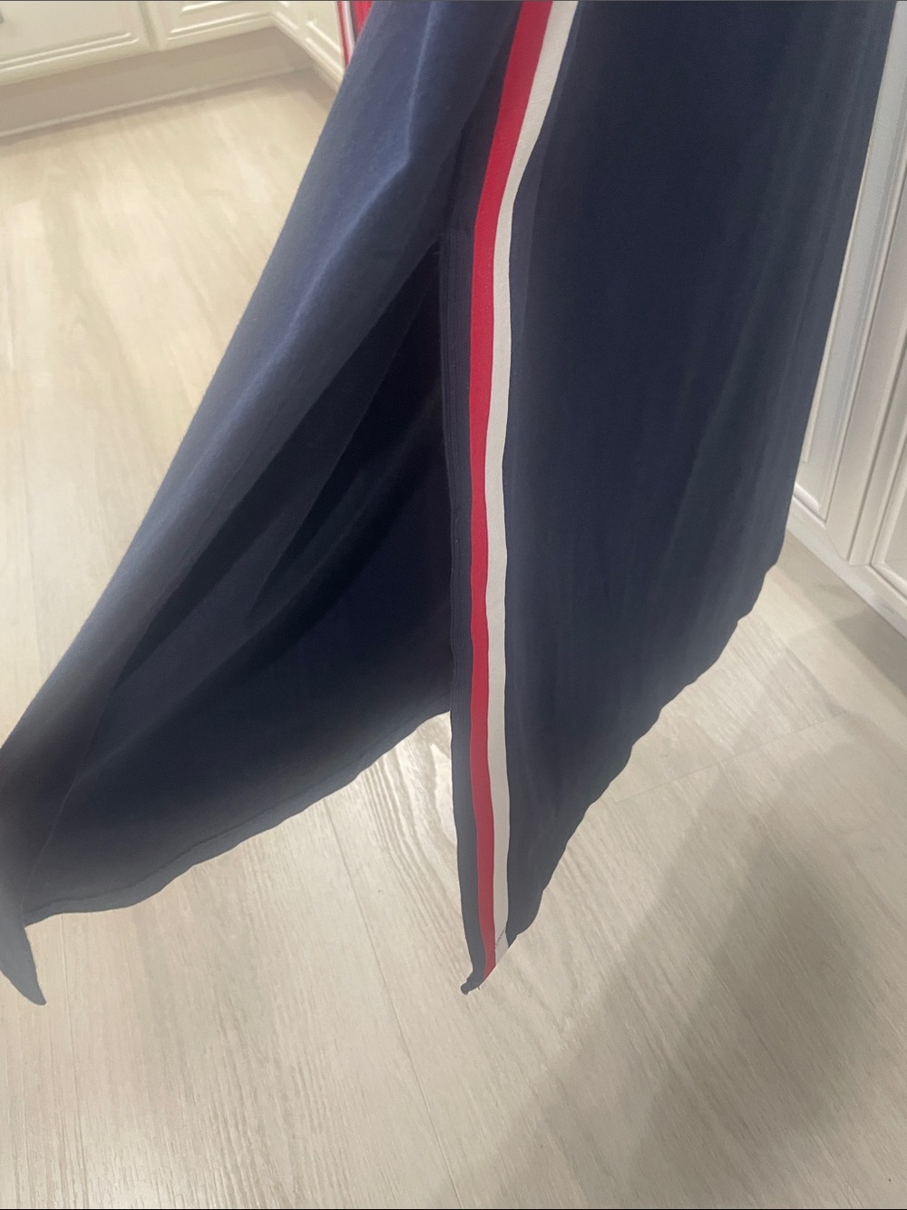 Tommy Hilfiger Navy Maxi Tank Dress with Red & White Side Stripes - Picture 5 of 6